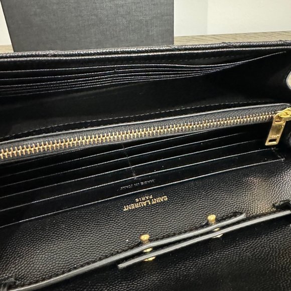 SAINT LAURENT Black Monogramme Envelope Chain Wallet Bag - Picture 13 of 15